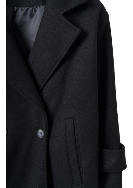 Linea Apoletli Uzun Kaşe Kaban Siyah modelleri