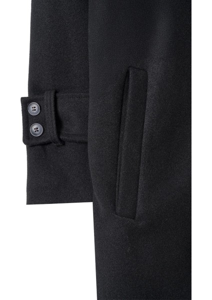 Linea Apoletli Uzun Kaşe Kaban Siyah fırsatları