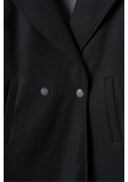 Linea Apoletli Uzun Kaşe Kaban Siyah indirimleri