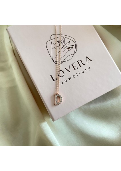 925 Ayar Gümüş Rose D Harfli Kolye Rose | Kadın Zarif Hediyelik Takı Şık Doğum Günü Hediyesi modelleri