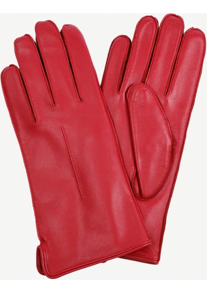 Düz Renk Deri Eldiven
