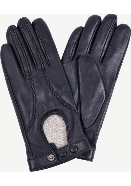 Örgü Saraç Detaylı Deri Eldiven