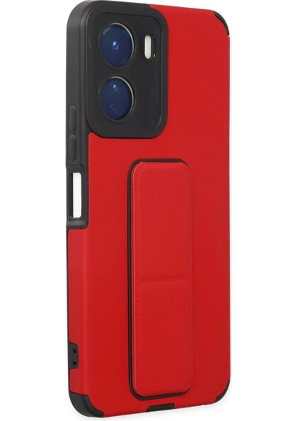 Vivo Y16 Kılıf Mega Standlı Silikon - Kırmızı fiyatları