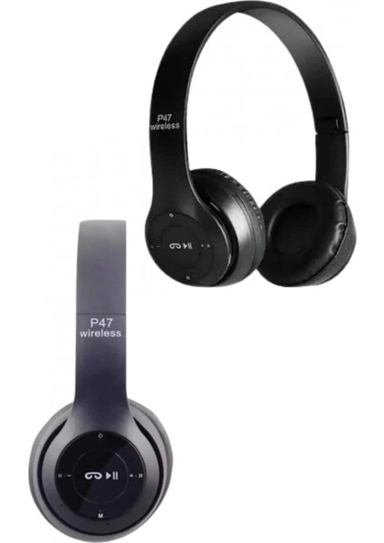 Bluetooth Kablosuz Kulaklık Siyah Wireless 5.0 Kulak Üstü Uzun Pil Ömrü indirimleri