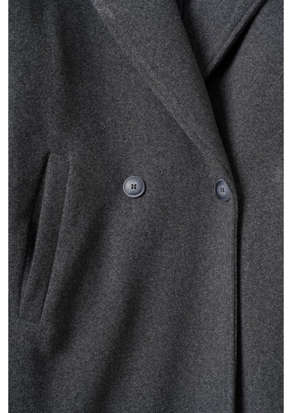 Linea Apoletli Uzun Kaşe Kaban Antrasit fırsatları