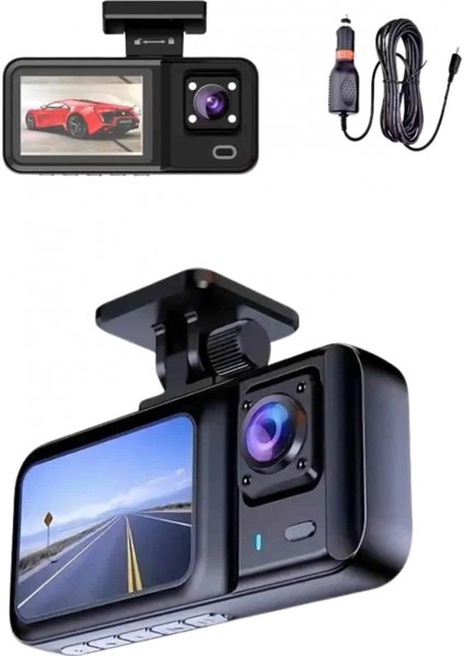 1080P Sürüş Kaydedici 2 Inç Araç Araba Ön Iç Arka Dvr IPS Ekran modelleri