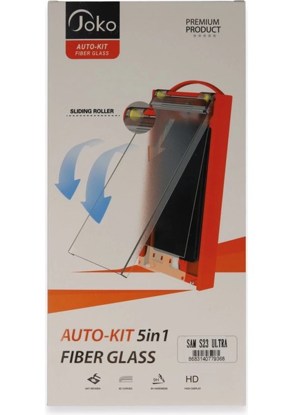 Joko Samsung Galaxy S23 Ultra Autokit 5in1 Fiber Hayalet Cam Ekran Koruyucu