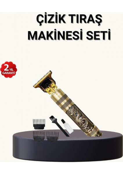 Profesyonel Çizik Tıraş Makinesi – T Çelik Bıçaklı, 120 Dakika Şarjlı Kullanım, 3 Başlıklı