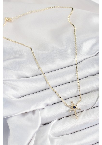 Pirinç Zirkon Taşlı Kutup Yıldızı Model Ezme Zincir Gold Renk Kadın Kolye fiyatları