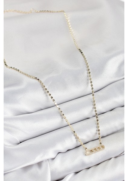 Pirinç Zirkon Taşlı Messika Model Ezme Zincir Gold Renk Kadın Kolye fiyatları