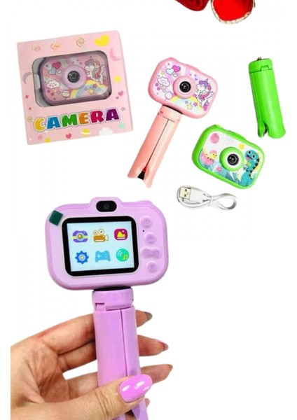 Çocuklara Özel Ayaklı Mini Fotoğraf Makinesi Dijital LCD Ekran indirimleri