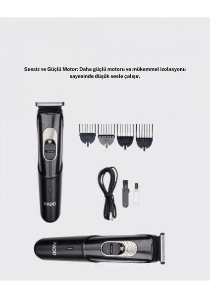 Kablosuz, Paslanmaz Çelik Bıçaklı Profesyonel Saç ve Sakal Tıraş Makinesi – Sessiz, Güçlü ve Ergonomik fiyatları