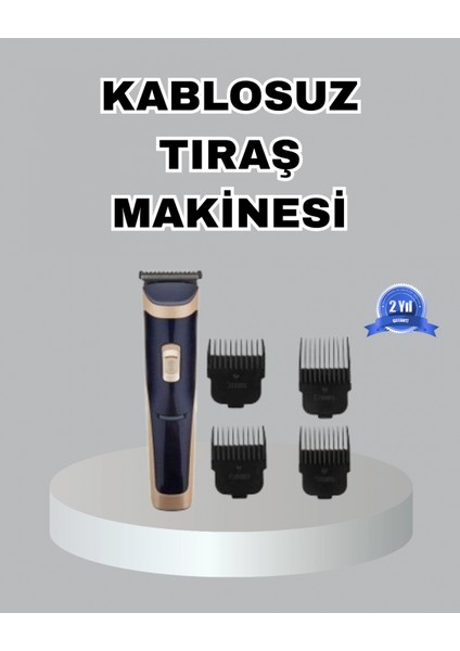 Çelik Bıçaklı Unisex Şarjlı Tıraş Makinesi – Sessiz Motor, Kablosuz ve Ayarlanabilir