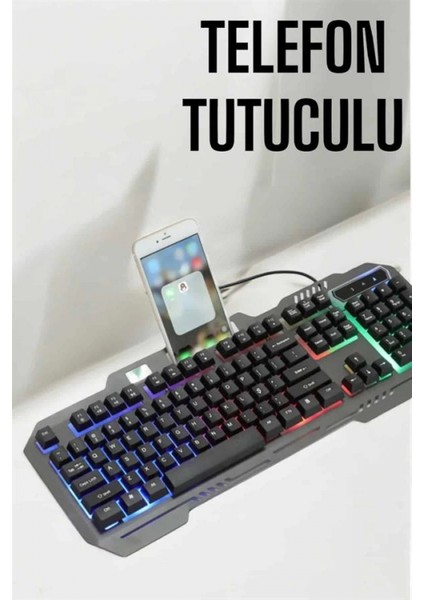 Oyuncu Klavyesi Q Klavye Rgb Işıklı Mouse Hediyeli modelleri