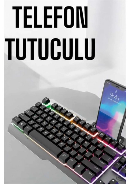 Oyuncu Klavyesi Q Klavye Rgb Işıklı Mouse Hediyeli indirimleri