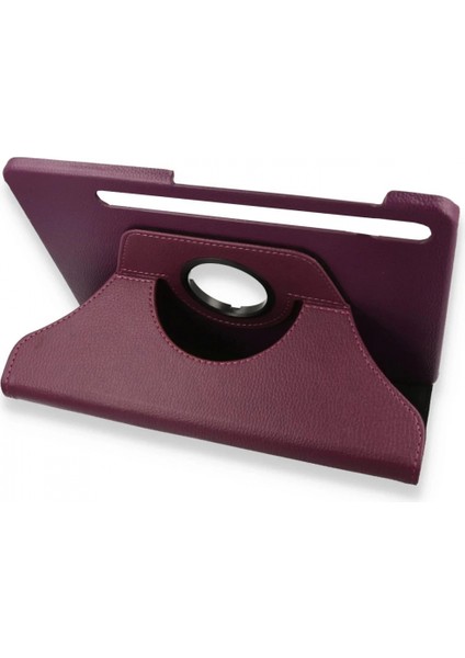 Samsung Galaxy X800 Tab S8 Plus 12.4 Kılıf 360 Tablet Deri Kılıf - Mürdüm