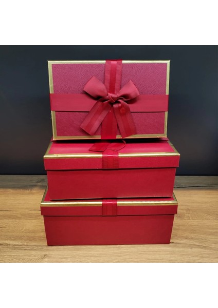 Tasarım 3'lü Kurdeleli Hediye Kutusu Seti fiyatları