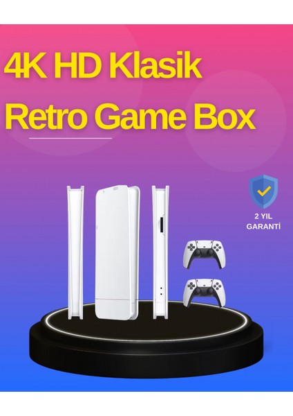 HDMI Çıkışlı Kablosuz 2 Kollu 4K Retro Oyun Kutusu