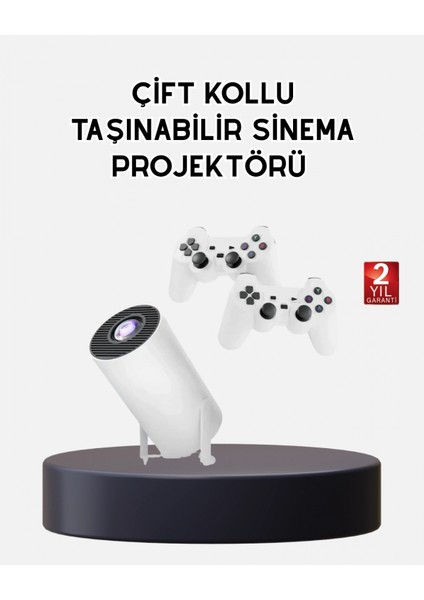 Kablosuz Projeksiyon Cihazı 4K Destekli HDMI USB Oyun Uyumlu