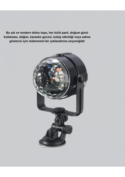 7 Renk Modlu Müzik Sensörlü Disko Topu – LED Işıklı Parti Aydınlatması indirimleri