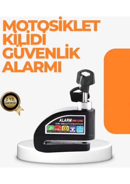 Alarm Sensörlü Disk Kilidi Motosiklet Scooter Bisiklet Güvenlik