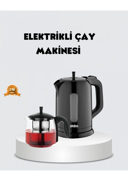Çaycı Cam Demlikli 1800W Güçlü ve Sıcak Tutmalı Elektrikli Çay Makinesi