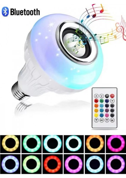 Lamba Hoparlör Ampül Görünümlü Renk Değiştirebilen Android ve Ios Uyumlu fırsatları