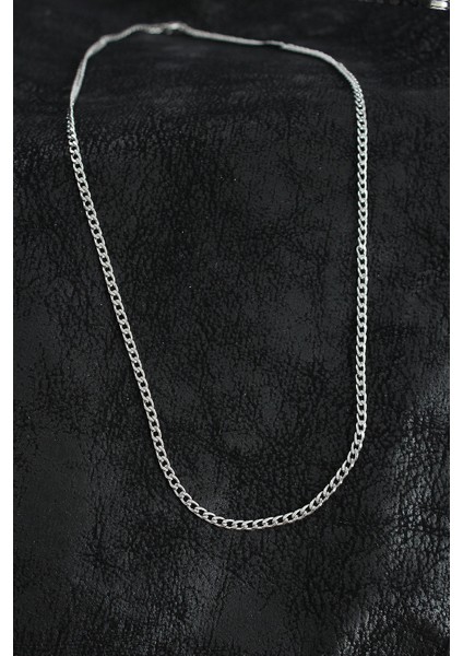 316L Çelik Ince Klasik Zincir Model Gümüş Renk Erkek Kolye