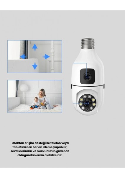 Wifi Ampul Güvenlik Kamerası 1080P Full Hd Gece Görüşlü ve Hareket Algılamalı modelleri
