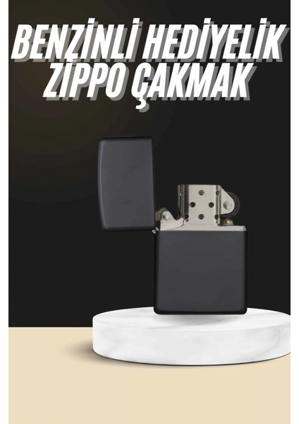 Erkeklere Özel Hediyelik Eşya Zippo Metalik Benzinli Çakmak Doldurulabilir
