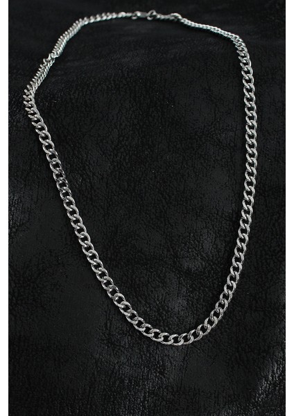 316L Çelik Klasik Zincir Model Gümüş Renk Erkek Kolye