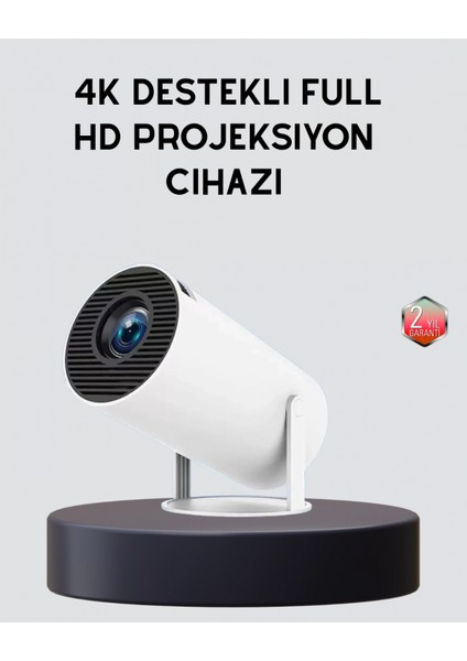 Ev Sineması Projeksiyon Cihazı – 160 Ansı Lümen, 4K Uyumlu ve Kablosuz Görüntü Aktarımı