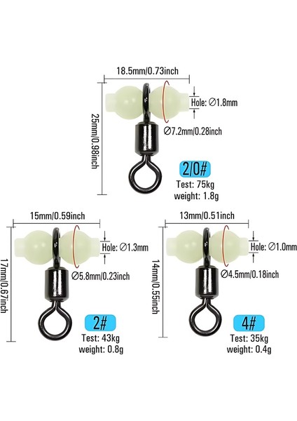 12 Adet,no:2 Fosforlu Boncuklu,gezer,t,köstek Fırdöndüsü,paslanmaz Çelik,nikel Kaplı modelleri