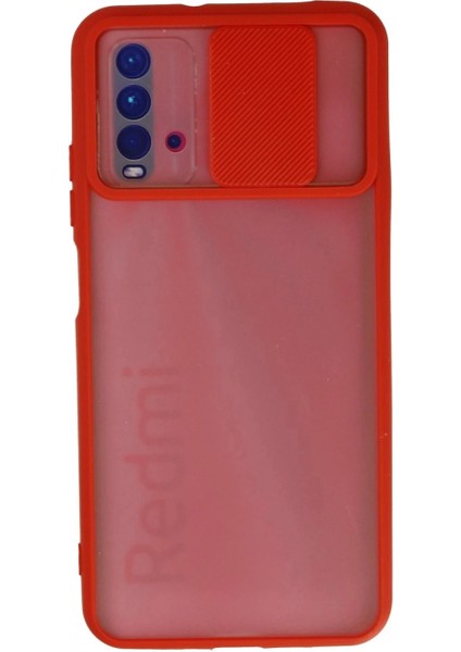 Xiaomi Redmi 9t Kılıf Palm Buzlu Kamera Sürgülü Silikon - Kırmızı