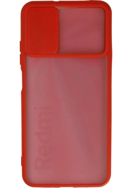 Xiaomi Redmi 9t Kılıf Palm Buzlu Kamera Sürgülü Silikon - Kırmızı modelleri