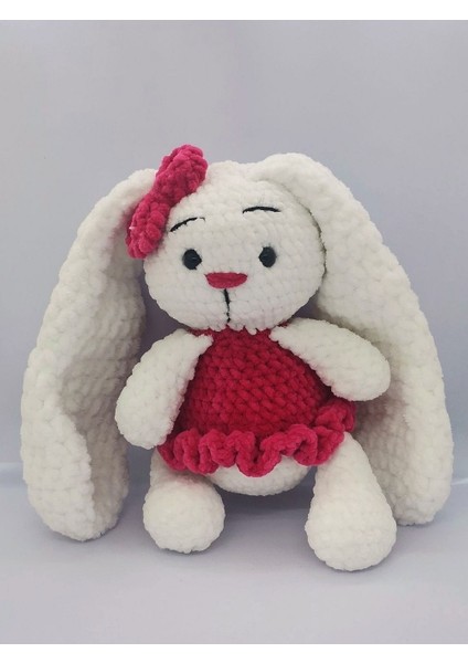 Amigurumi Oyuncak Tavşan El Yapımı Kadife Ip 25 cm