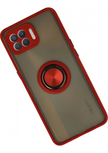 Oppo Reno 4 Lite Kılıf Montreal Yüzüklü Silikon Kapak - Kırmızı fiyatları
