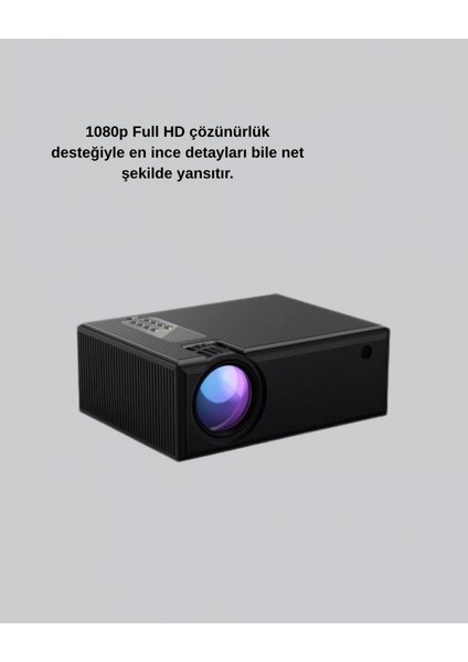 1080P Full Hd Taşınabilir Projeksiyon Cihazı LED Işıklı Uzaktan Kumandalı modelleri