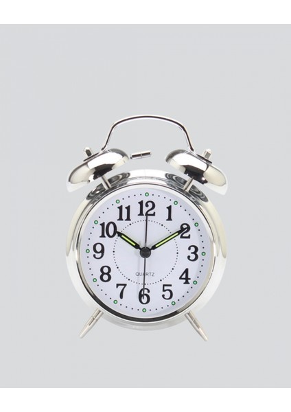 Dekoratif Yuvarlak Gümüş Sessiz Işıklı Masa Üstü Çalar Saat Alarmlı ve Şık Tasarım modelleri