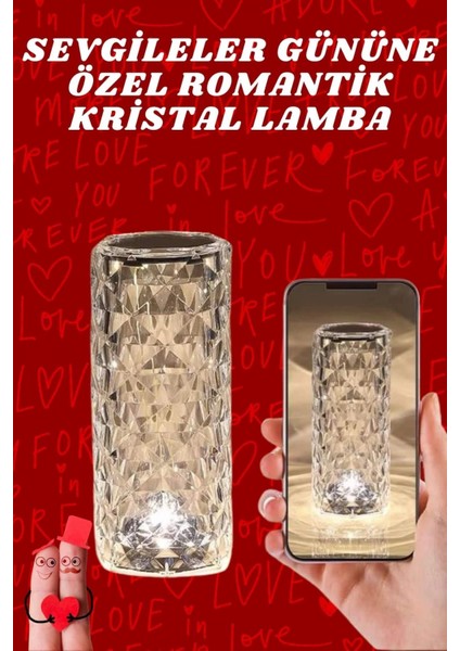 Sevgililer Günü Için Hediye Kristal Lamba Sevgiliye Hediye USB Şarjlı Gece Lambası