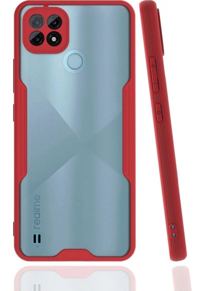 Realme C21 Kılıf Platin Silikon - Kırmızı
