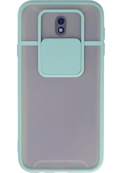 Samsung Galaxy J7 Pro / J730 Kılıf Palm Buzlu Kamera Sürgülü Silikon - Turkuaz
