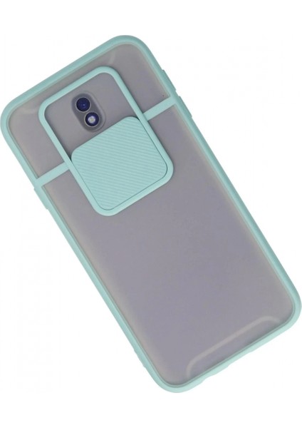 Samsung Galaxy J7 Pro / J730 Kılıf Palm Buzlu Kamera Sürgülü Silikon - Turkuaz fiyatları