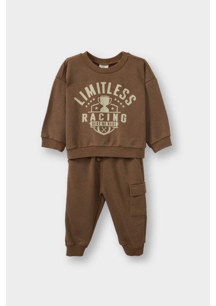 Erkek Bebek Slogan Baskılı 2li TAKIM G5132A525WN