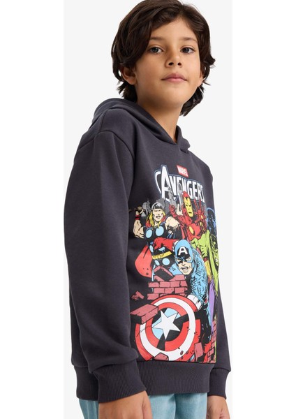Erkek Çocuk Marvel Avengers Kapüşonlu İçi Yumuşak Tüylü Sweatshirt G5116A825WN modelleri