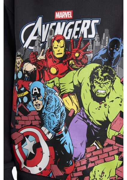 Erkek Çocuk Marvel Avengers Kapüşonlu İçi Yumuşak Tüylü Sweatshirt G5116A825WN fırsatları