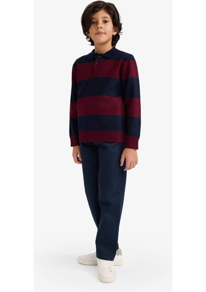 Erkek Çocuk Polo Yaka Renk Bloklu Triko Kazak G5339A825WN fiyatları
