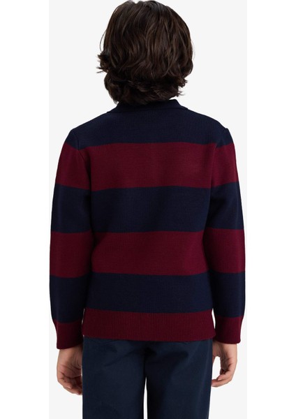 Erkek Çocuk Polo Yaka Renk Bloklu Triko Kazak G5339A825WN indirimleri