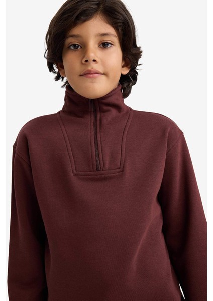 Erkek Çocuk Yarım Fermuarlı İçi Yumuşak Tüylü Sweatshirt G5547A825CW modelleri