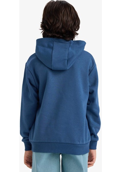 Erkek Çocuk Kapüşonlu Baskılı İçi Yumuşak Tüylü Sweatshirt G5564A825CW indirimleri